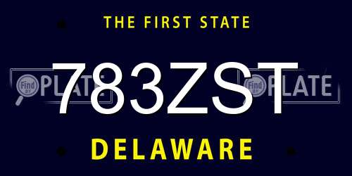 783ZST Delaware License Plate