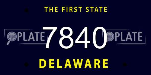 7840 Delaware License Plate