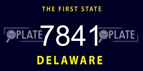 7841 Delaware License Plate