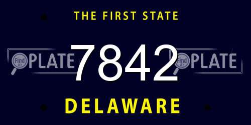 7842 Delaware License Plate