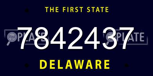 7842437 Delaware License Plate