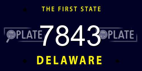 7843 Delaware License Plate
