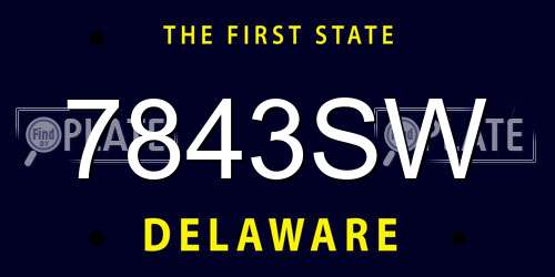 7843SW Delaware License Plate