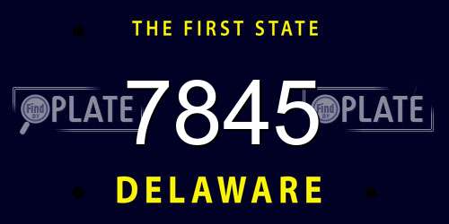 7845 Delaware License Plate
