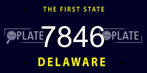 7846 Delaware License Plate