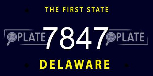 7847 Delaware License Plate