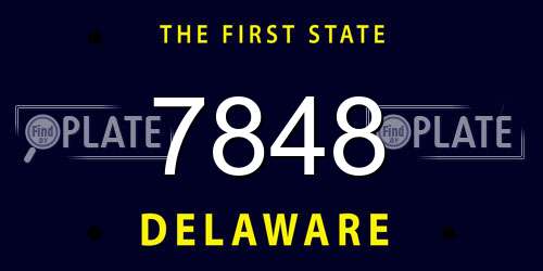7848 Delaware License Plate