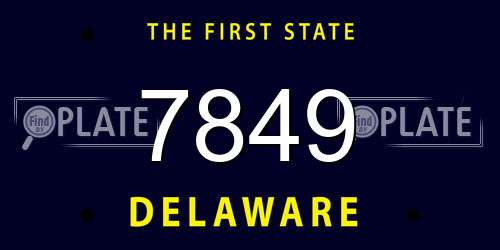 7849 Delaware License Plate