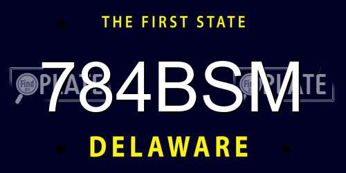 784BSM Delaware License Plate