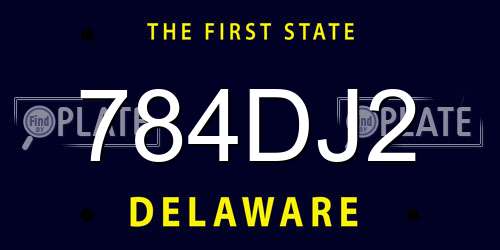 784DJ2 Delaware License Plate