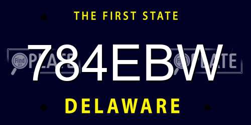 784EBW Delaware License Plate