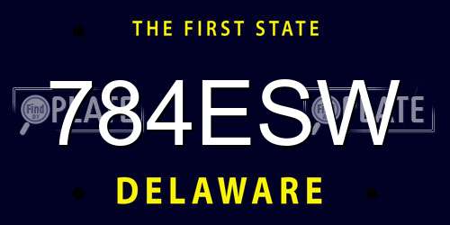 784ESW Delaware License Plate