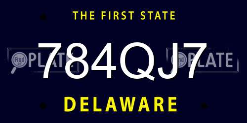 784QJ7 Delaware License Plate