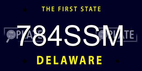 784SSM Delaware License Plate