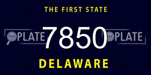 7850 Delaware License Plate