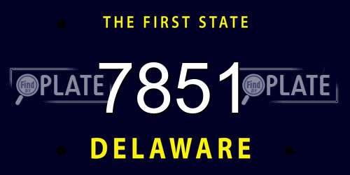 7851 Delaware License Plate