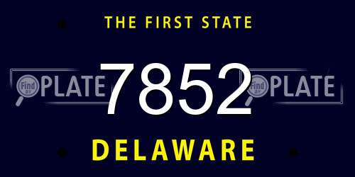 7852 Delaware License Plate