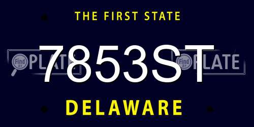 7853ST Delaware License Plate