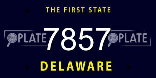 7857 Delaware License Plate