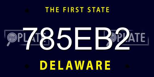785EB2 Delaware License Plate