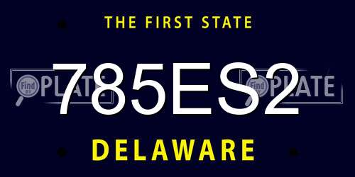 785ES2 Delaware License Plate
