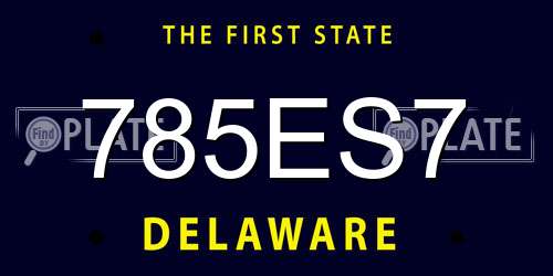 785ES7 Delaware License Plate