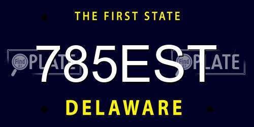 785EST Delaware License Plate