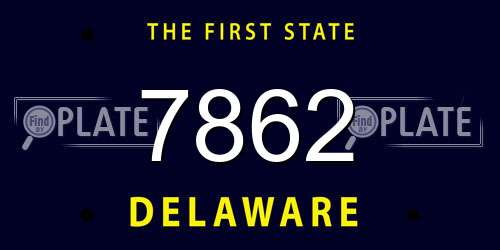 7862 Delaware License Plate