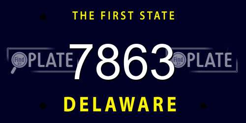 7863 Delaware License Plate