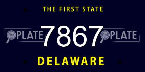 7867 Delaware License Plate