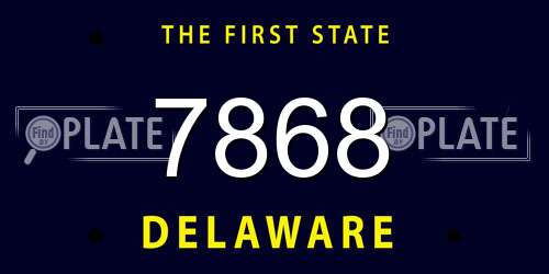 7868 Delaware License Plate