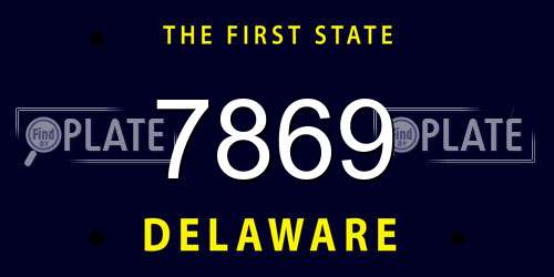 7869 Delaware License Plate