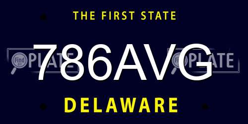 786AVG Delaware License Plate