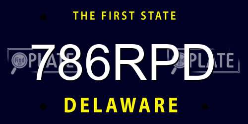 786RPD Delaware License Plate