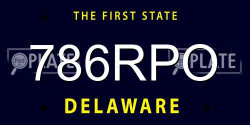 786RPO Delaware License Plate