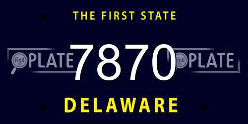 7870 Delaware License Plate
