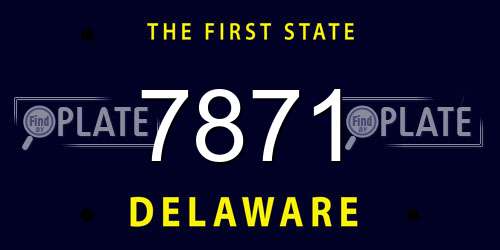 7871 Delaware License Plate