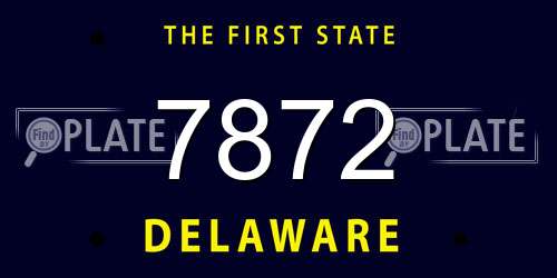 7872 Delaware License Plate