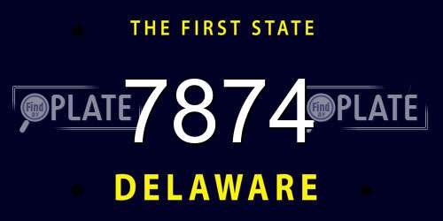 7874 Delaware License Plate
