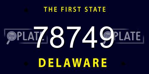 78749 Delaware License Plate