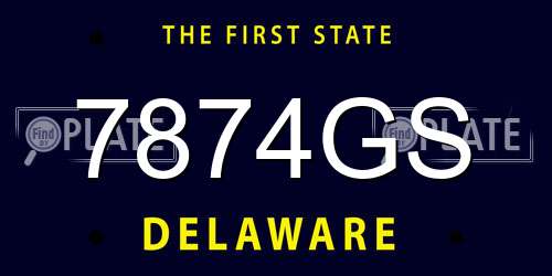 7874GS Delaware License Plate