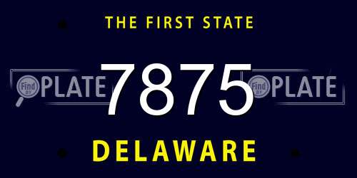 7875 Delaware License Plate