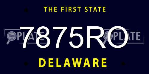 7875RO Delaware License Plate