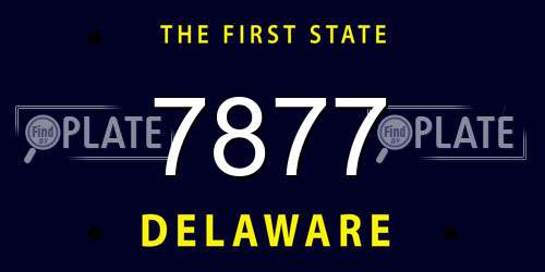 7877 Delaware License Plate