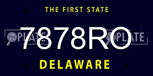 7878RO Delaware License Plate