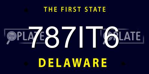 787IT6 Delaware License Plate