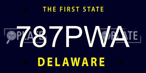 787PWA Delaware License Plate