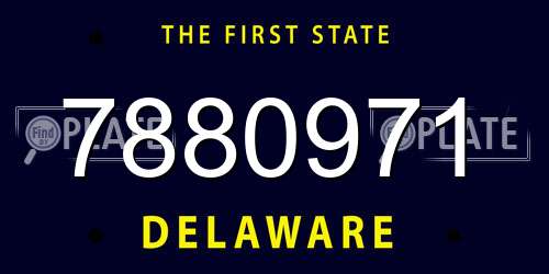 7880971 Delaware License Plate