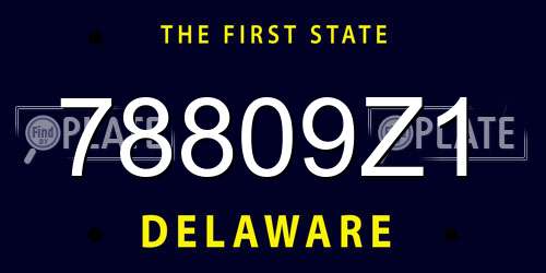 78809Z1 Delaware License Plate