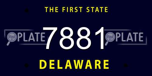7881 Delaware License Plate